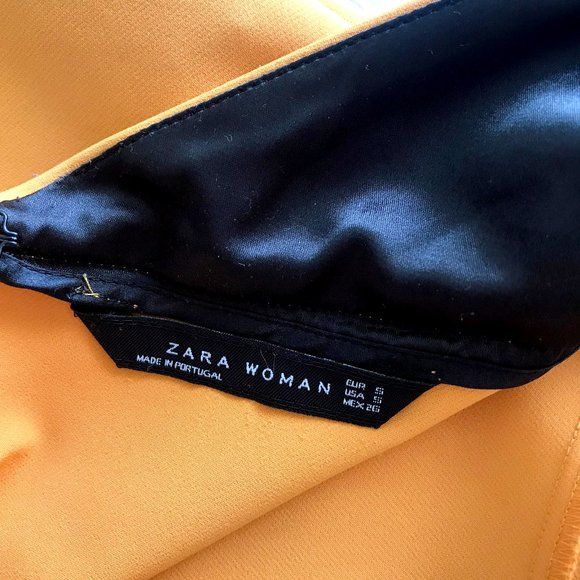 Zara Orange V-neck Dress Small - Picture 7 of 7
